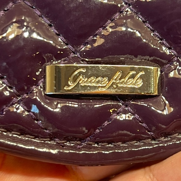 Grace Adele Quilted Purple Clutch - Picture 6 of 13